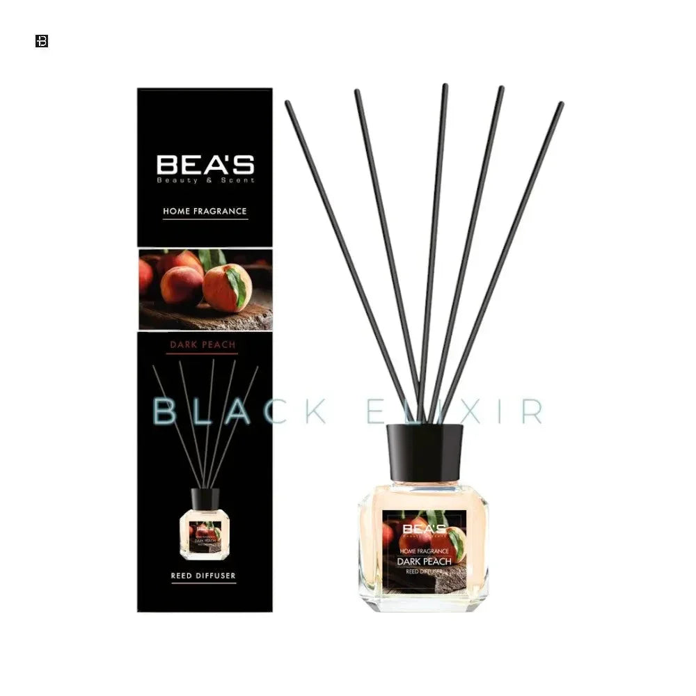 Raumduft StĂ€bchendiffusor Dark Peach mit Pfirsichmotiv, luxuriöser Raumduft fĂŒr Zuhause