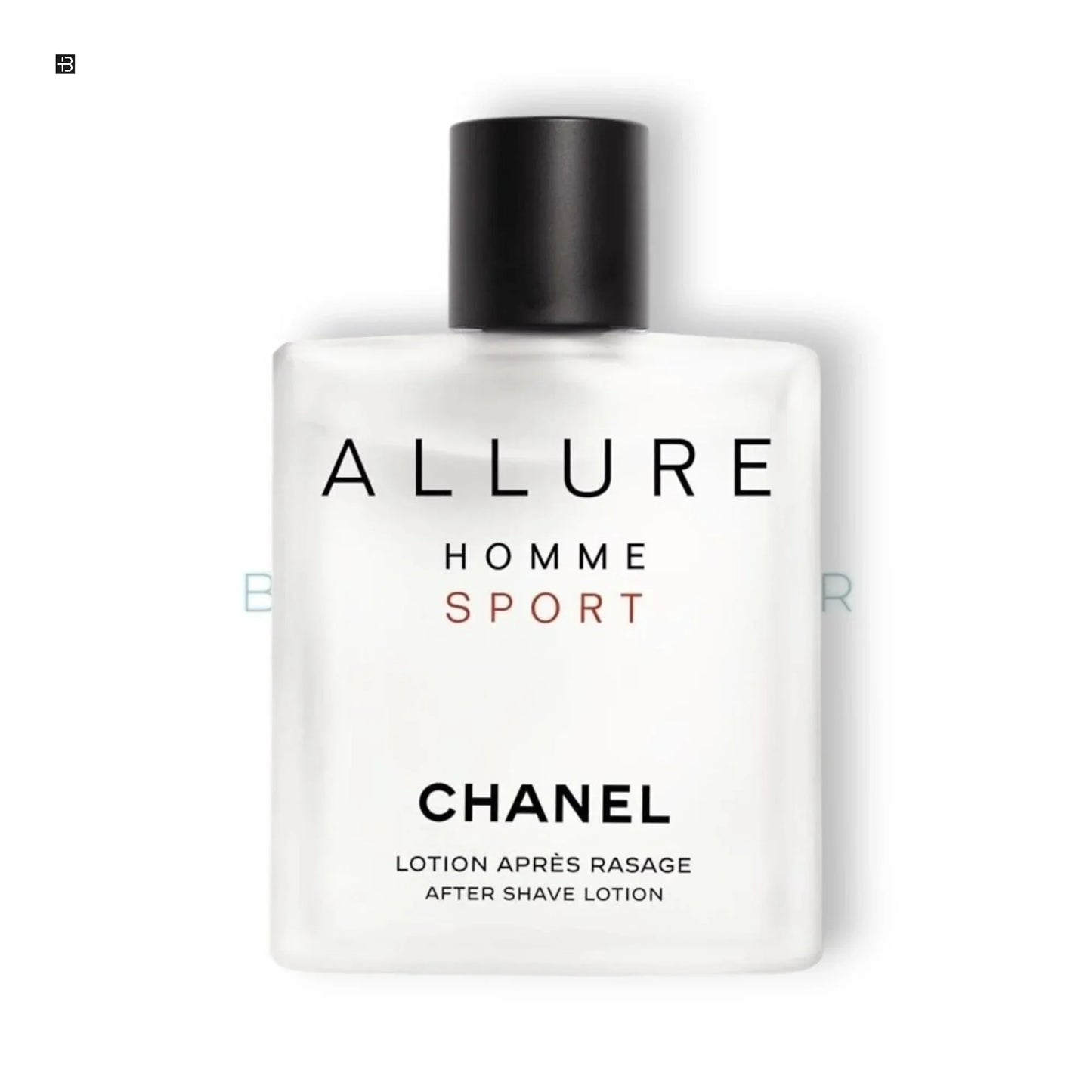Chanel Allure Homme Sport After Shave Lotion Flakon auf weiĂem Hintergrund