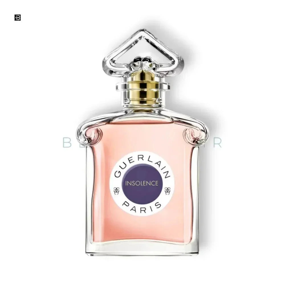 Luxus Damenparfum Guerlain Insolence in elegantem Glasflakon mit rosa Duft und goldfarbenem Verschluss