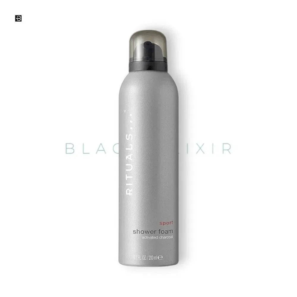 Rituals Sport Duschschaum mit Aktivkohle in grauer 200ml Flasche, luxuriöse Pflege