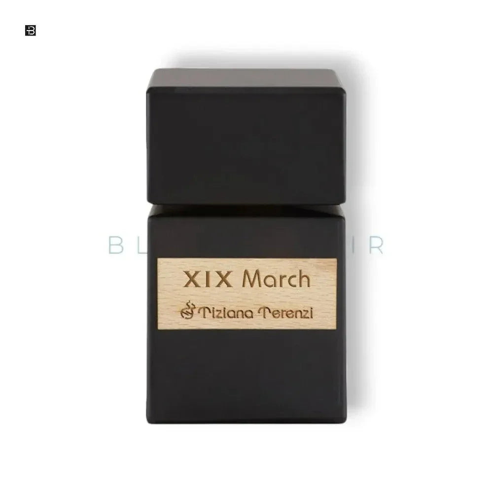 Luxusparfum Tiziana Terenzi XIX March in eckigem, schwarzem Flakon mit Holzlabel