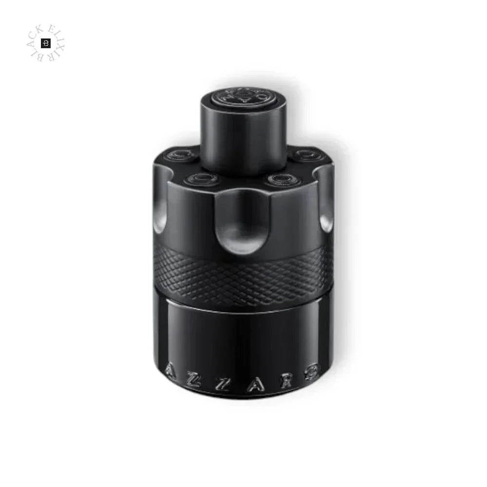 Schwarzer Herrenduft Flakon, modernes Design, Parfum fĂźr Männer auf weiĂem Hintergrund
