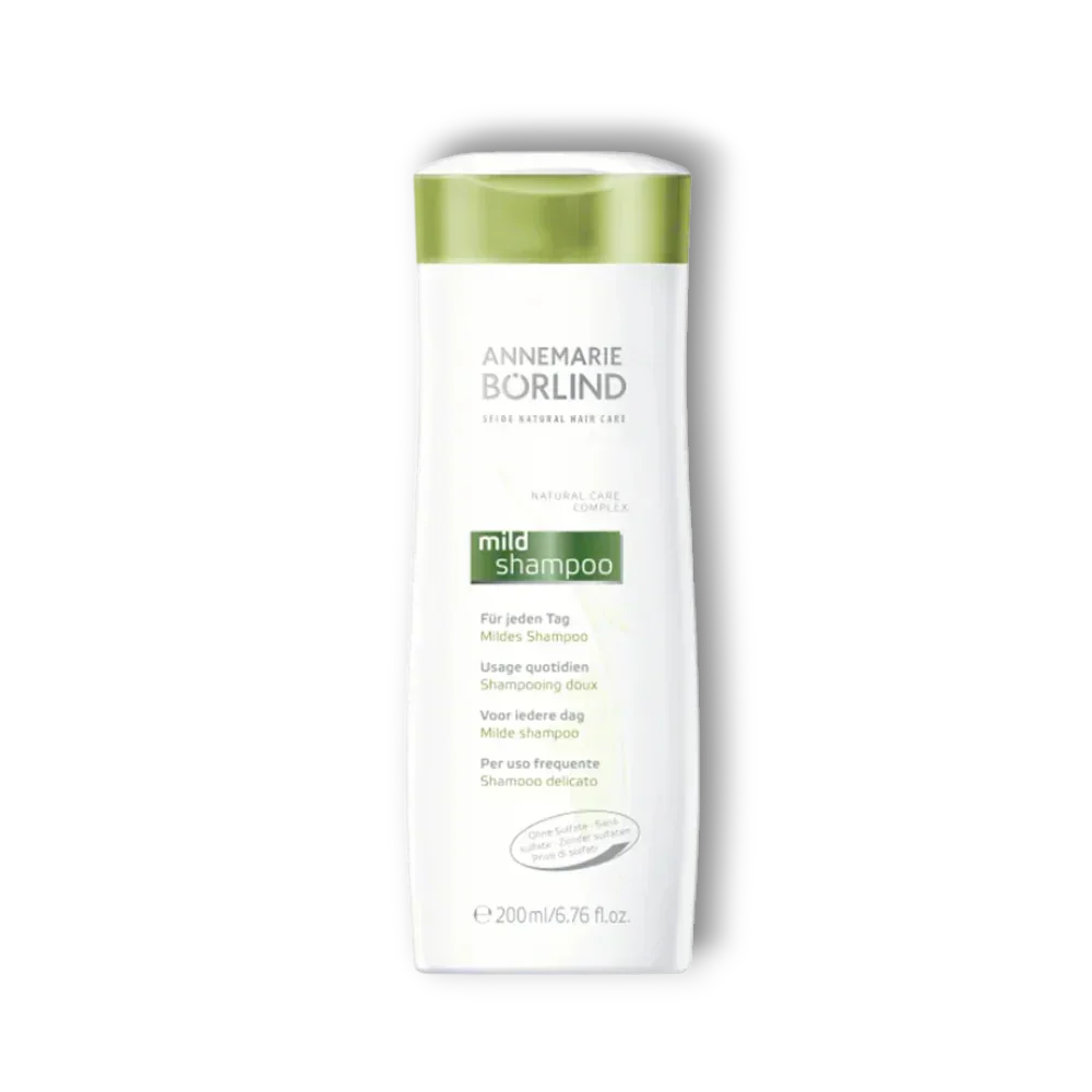 Annemarie Börlind Mildes Shampoo in weiĂ-grĂŒner Flasche, sanfte Haarpflege, 200ml