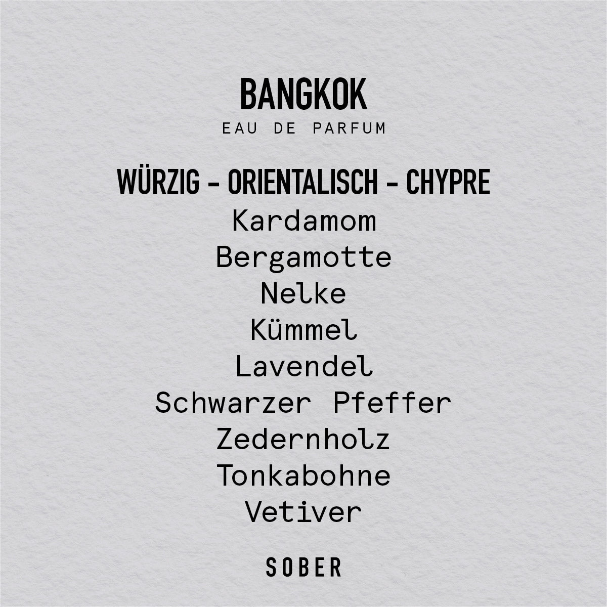 BANGKOK - Eau de Parfum Parfum von sober | Luxus Aroma