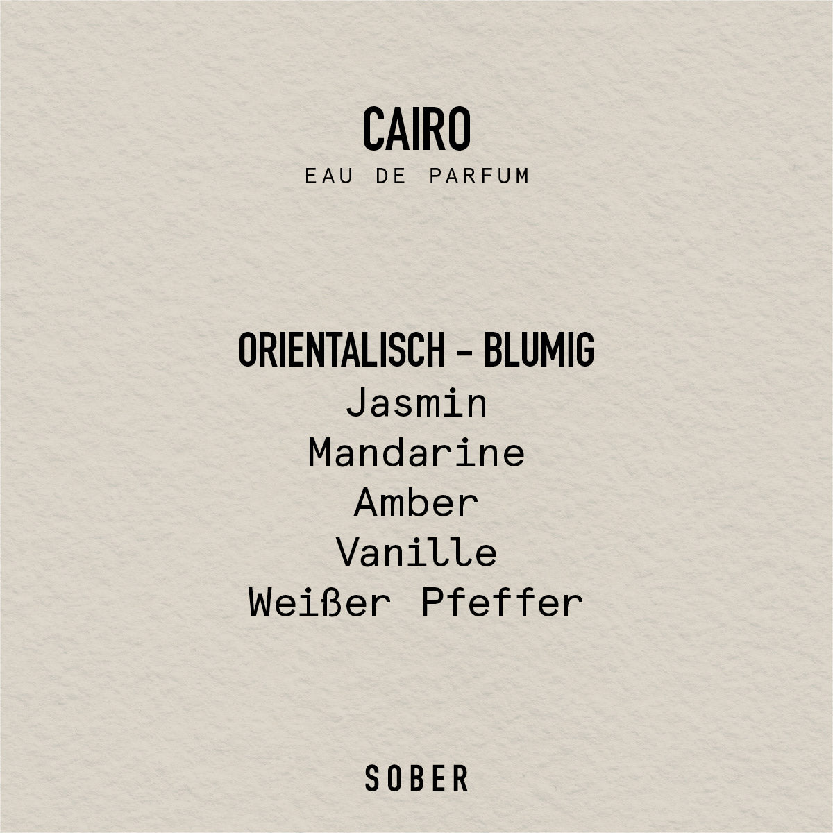 CAIRO - Eau de Parfum Parfum von sober | Luxus Aroma