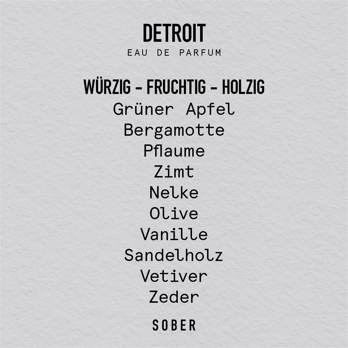 DETROIT - Eau de Parfum Parfum von sober | Luxus Aroma