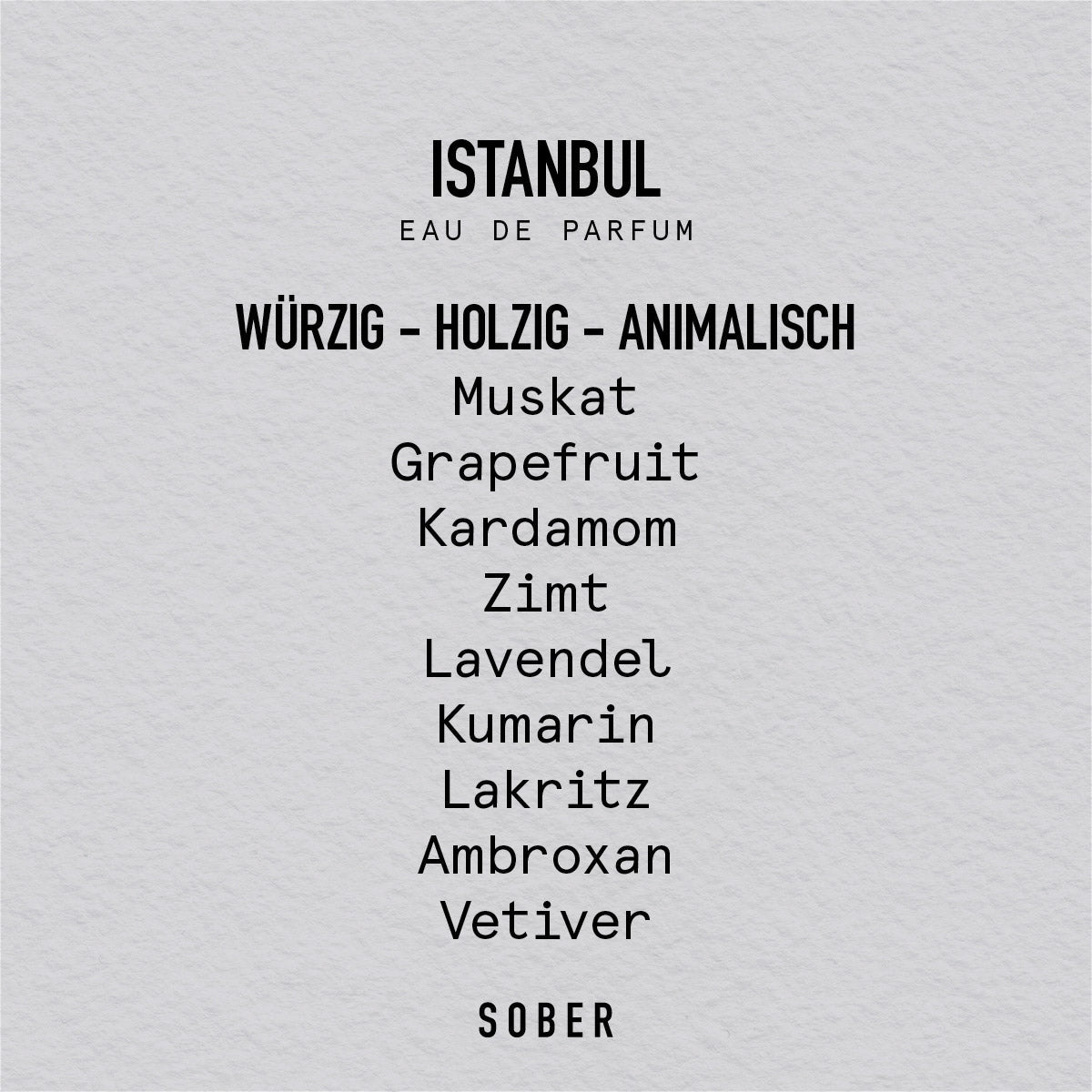 ISTANBUL - Eau de Parfum Parfum von sober | Luxus Aroma