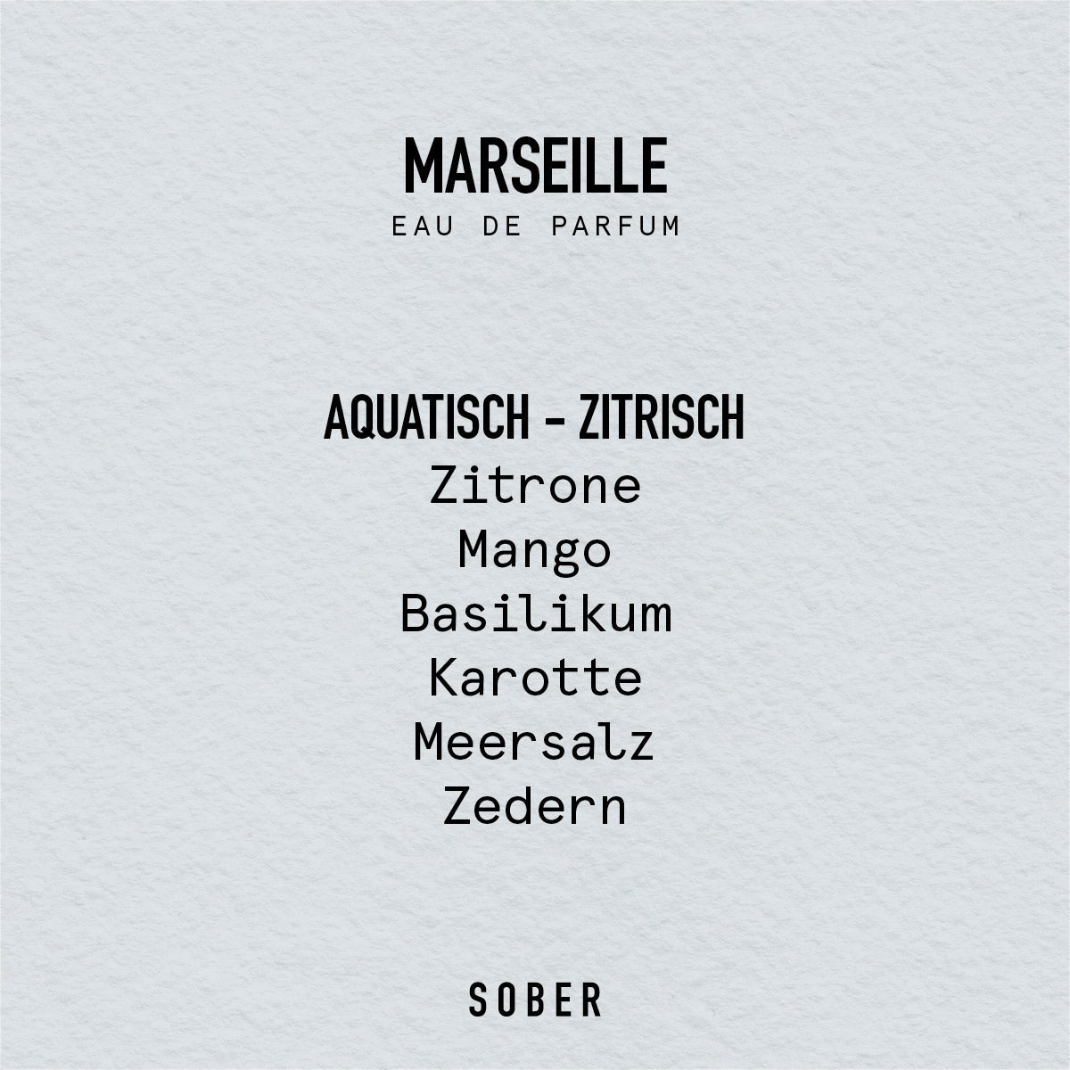 MARSEILLE - Eau de Parfum Parfum von sober | Luxus Aroma