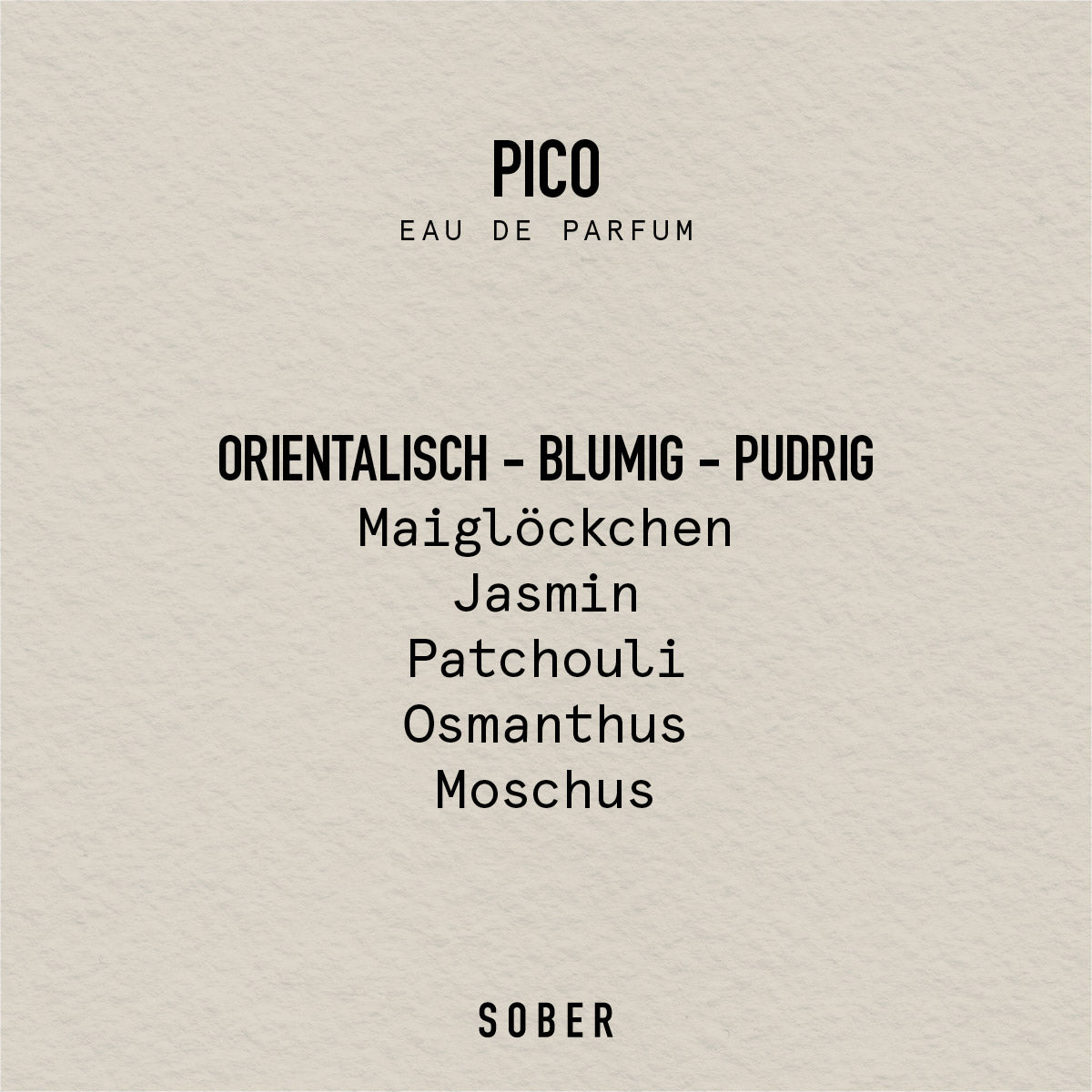 PICO - Eau de Parfum Parfum von sober | Luxus Aroma