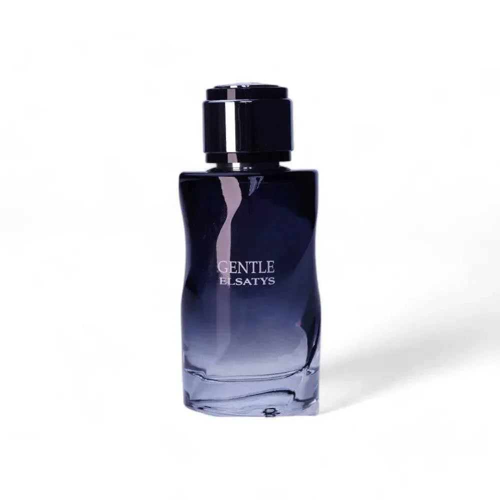 Eleganter Parfumflakon Gentle Elsatys Eau de Parfum, schwarzer Glasflakon, exklusives Duftdesign