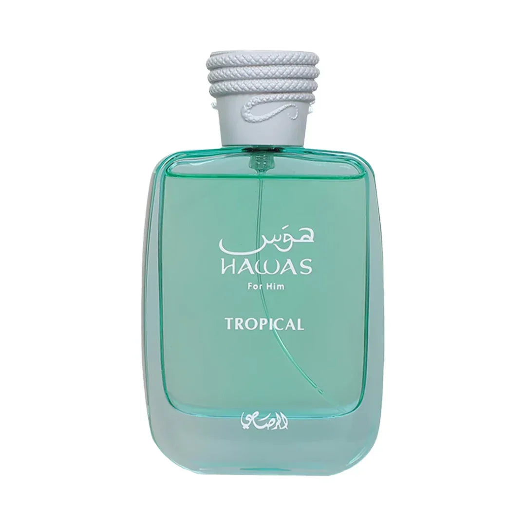 Hawas Tropical Herrenduft Eau de Parfum Flakon, tĂŒrkisgrĂŒne ParfĂŒmflasche, 100ml