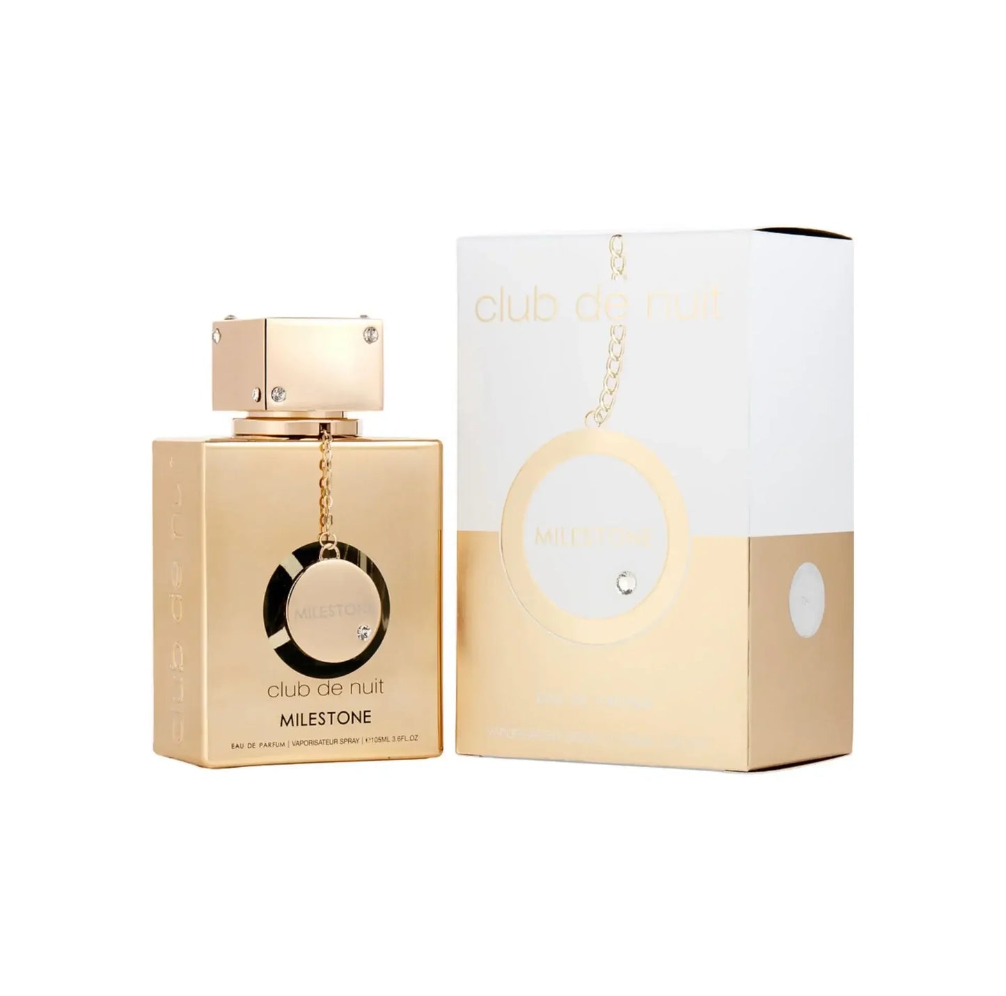 Edles Parfum in goldener Flasche neben passender Verpackung, luxuriöses Damen und Herrenparfum