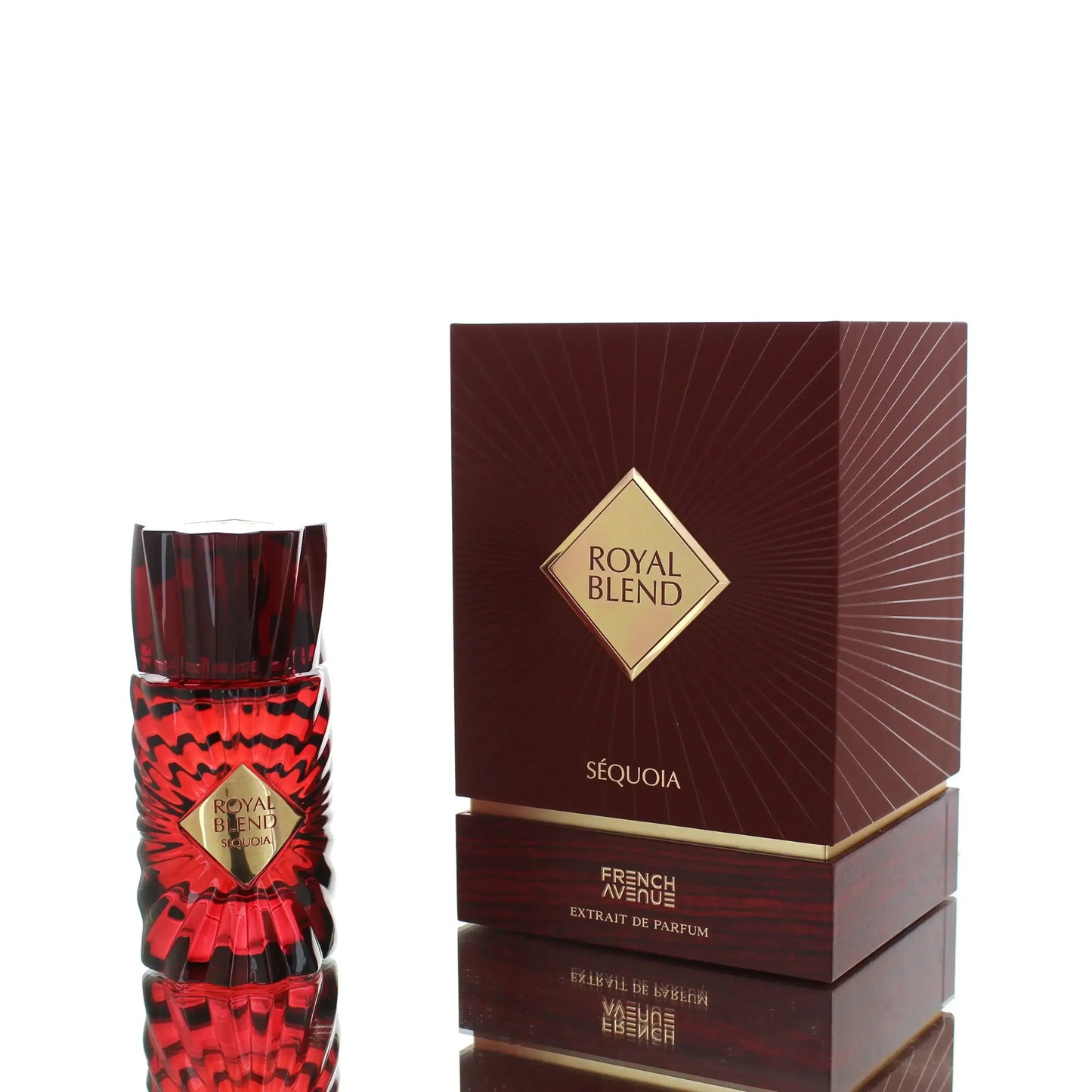 Luxusparfum Royal Blend Sequoia fĂŒr Herren, roter Flakon mit eleganter Geschenkbox