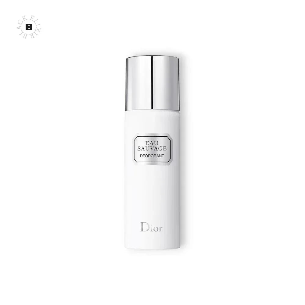 WeiĂer Dior Eau Sauvage Deodorant Spray mit silbernem Deckel auf weiĂem Hintergrund