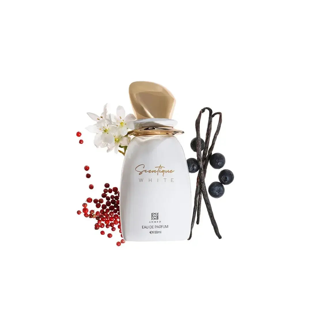 Luxusparfum Flakon mit Blüten, Vanilleschoten, Beeren und Pfeffer, exklusives Eau de Parfum