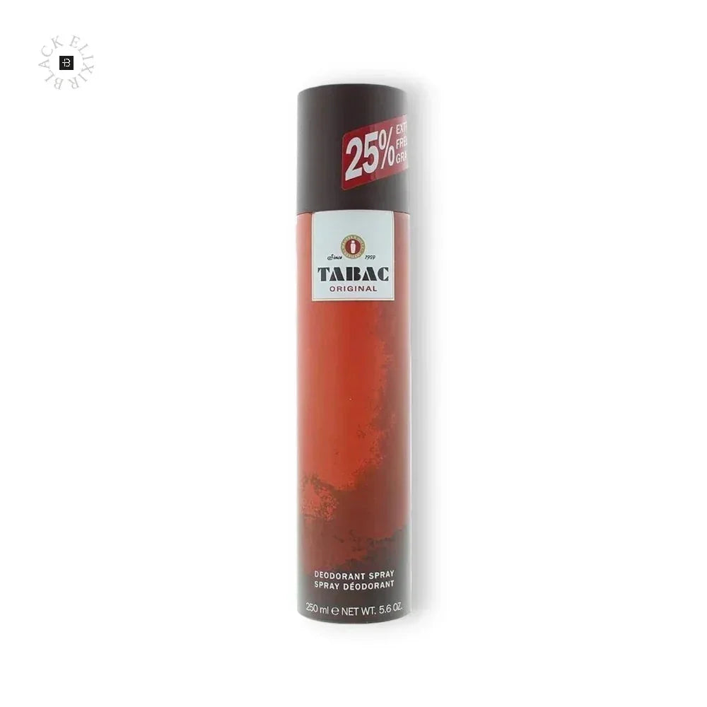Rote SprĂŒhdose Tabac Original Deodorant Spray, 250ml, Produktbild auf weiĂem Hintergrund