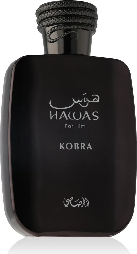 Schwarzer Luxus Herrenduft Hawas Kobra Parfumflakon, elegantes Design, Herrenduft