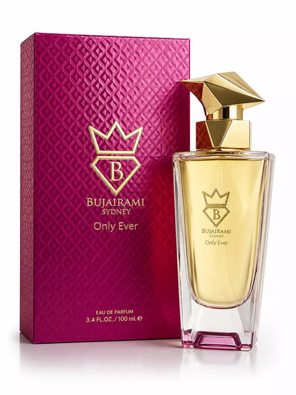 Bujairami Sydney Only Ever Eau de Parfum für Damen mit goldenem Flakon und pinkfarbener Box