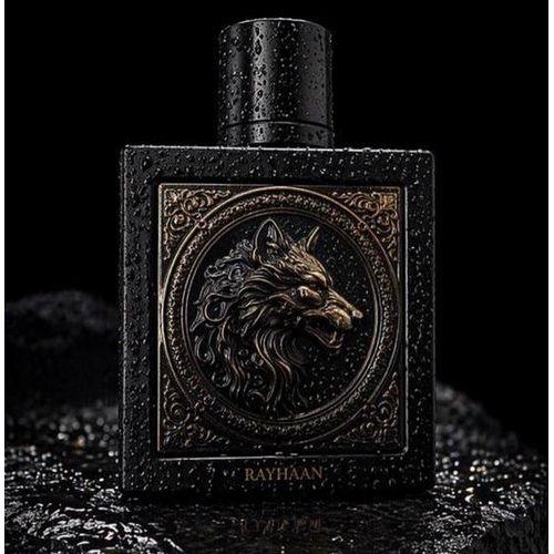 Exklusives schwarzes Parfumflakon mit Löwenmotiv und Wasserperlen, Unisex Duft