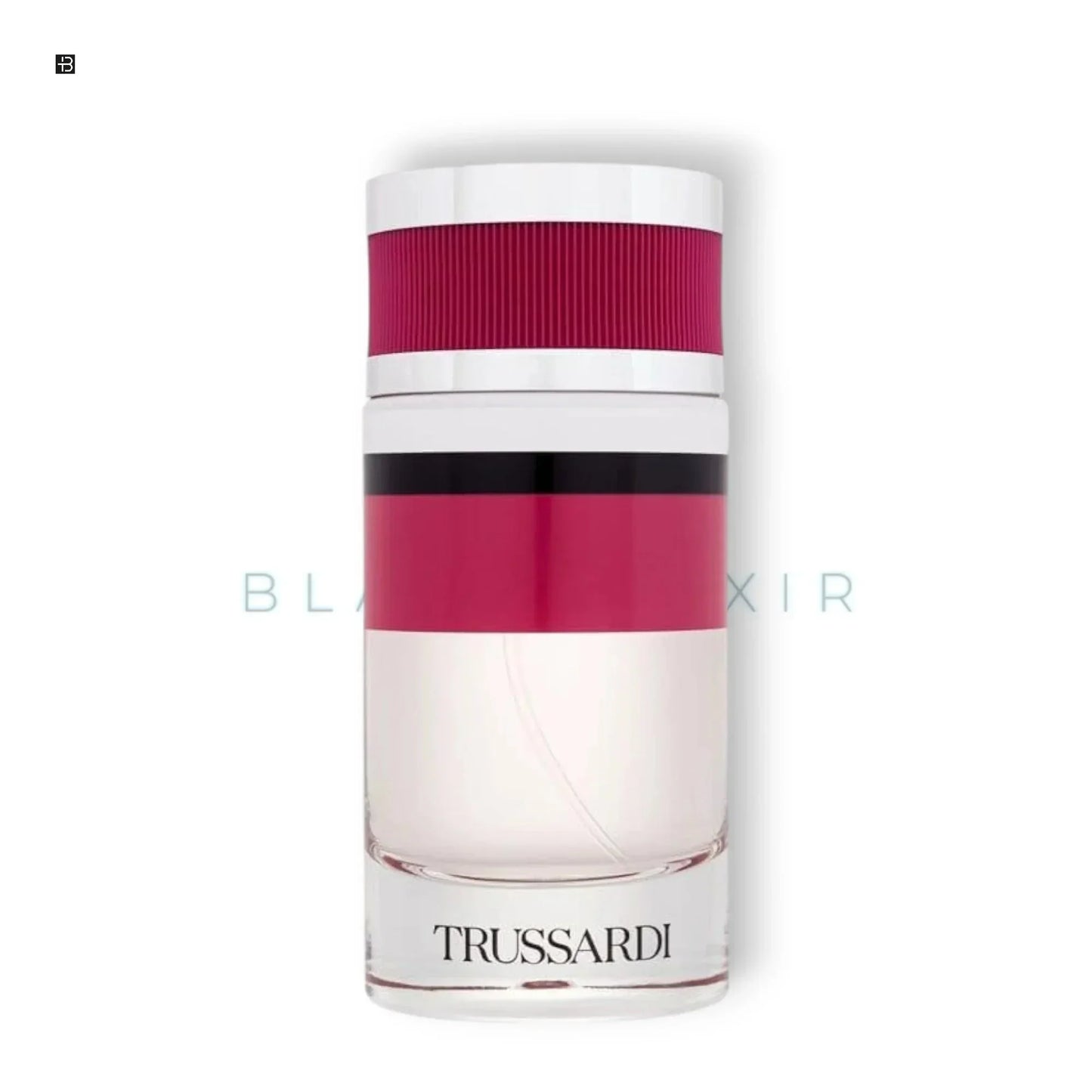 Trussardi Luxusparfum Flakon mit rotem und schwarzem Design, eleganter Damenduft