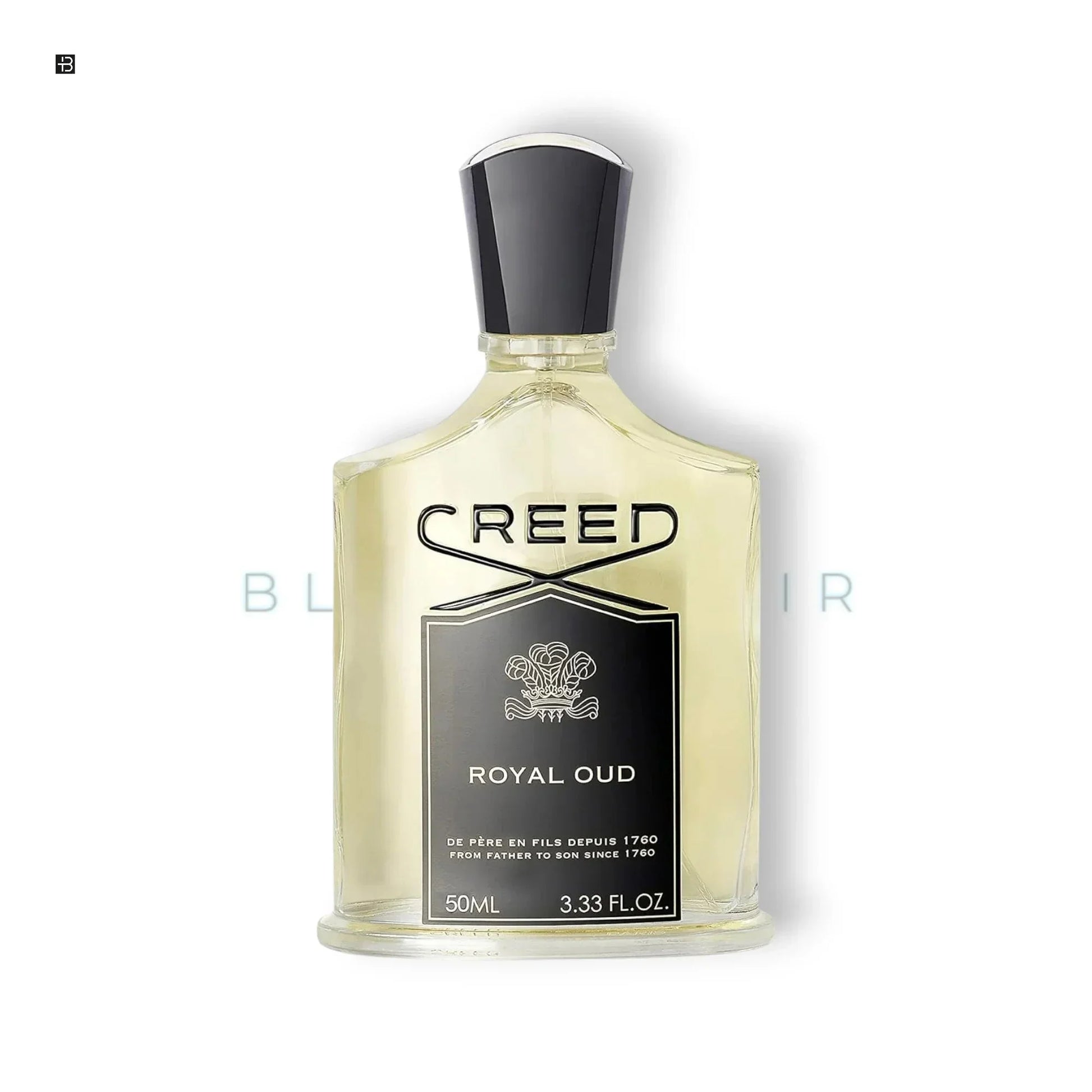 Luxuriöses Parfum Creed Royal Oud Flakon, 50ml, Unisex Duft, elegantes Design auf Weiß