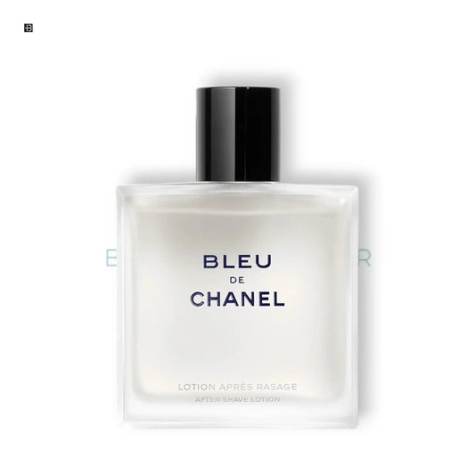Edles Herrenparfum Bleu de Chanel Flakon, luxuriöser Duft, transparentes Design, schwarzer Deckel