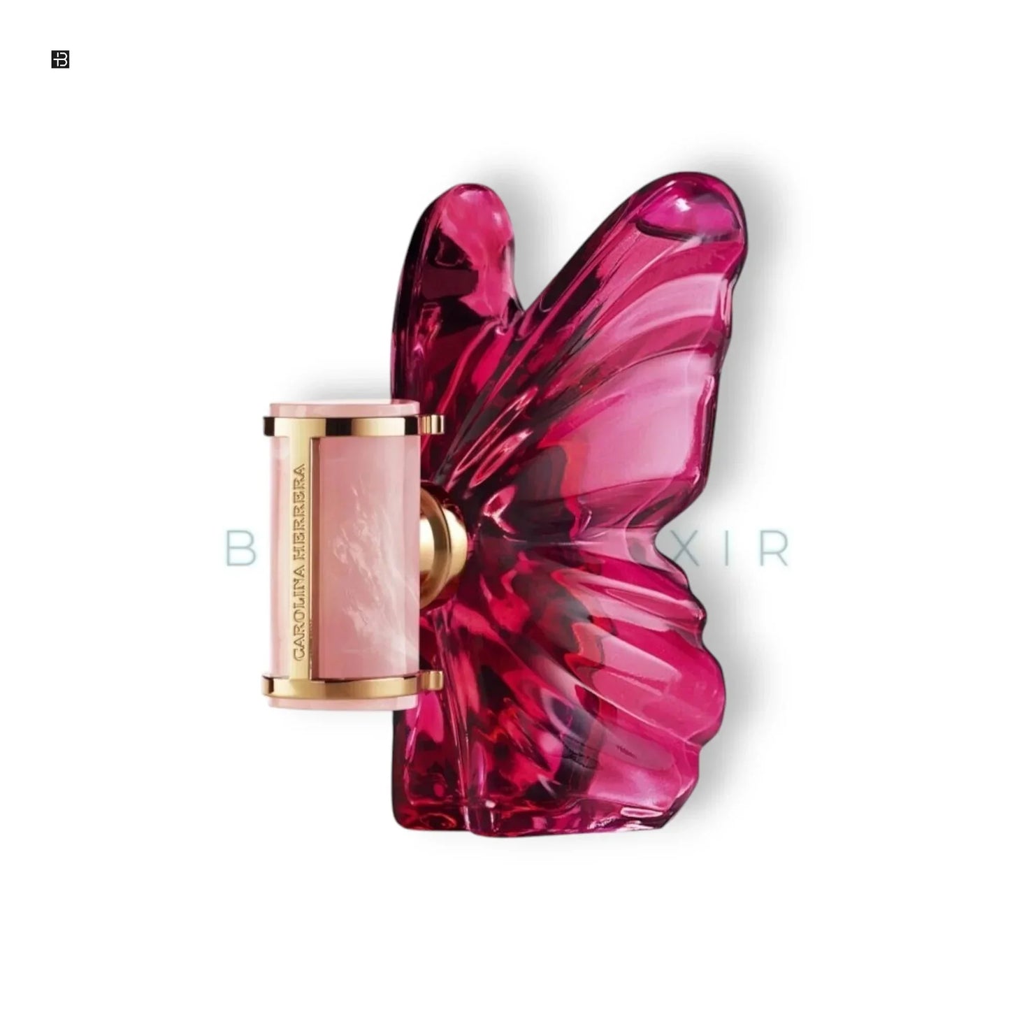 Luxus Parfumflakon in Schmetterlingsform, pink, mit goldfarbenen Akzenten für Damen