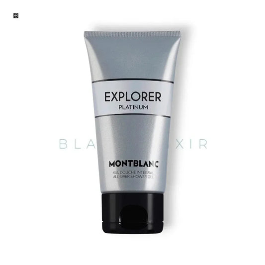 Montblanc Explorer Platinum Duschgel Silbertube, luxuriöse Herrenpflege Produktfoto
