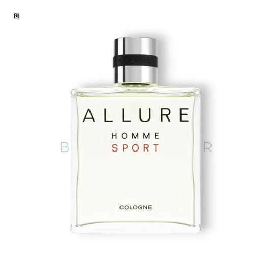 Luxus Herrenduft Flakon Allure Homme Sport, elegantes Parfum für Männer auf weißem Hintergrund