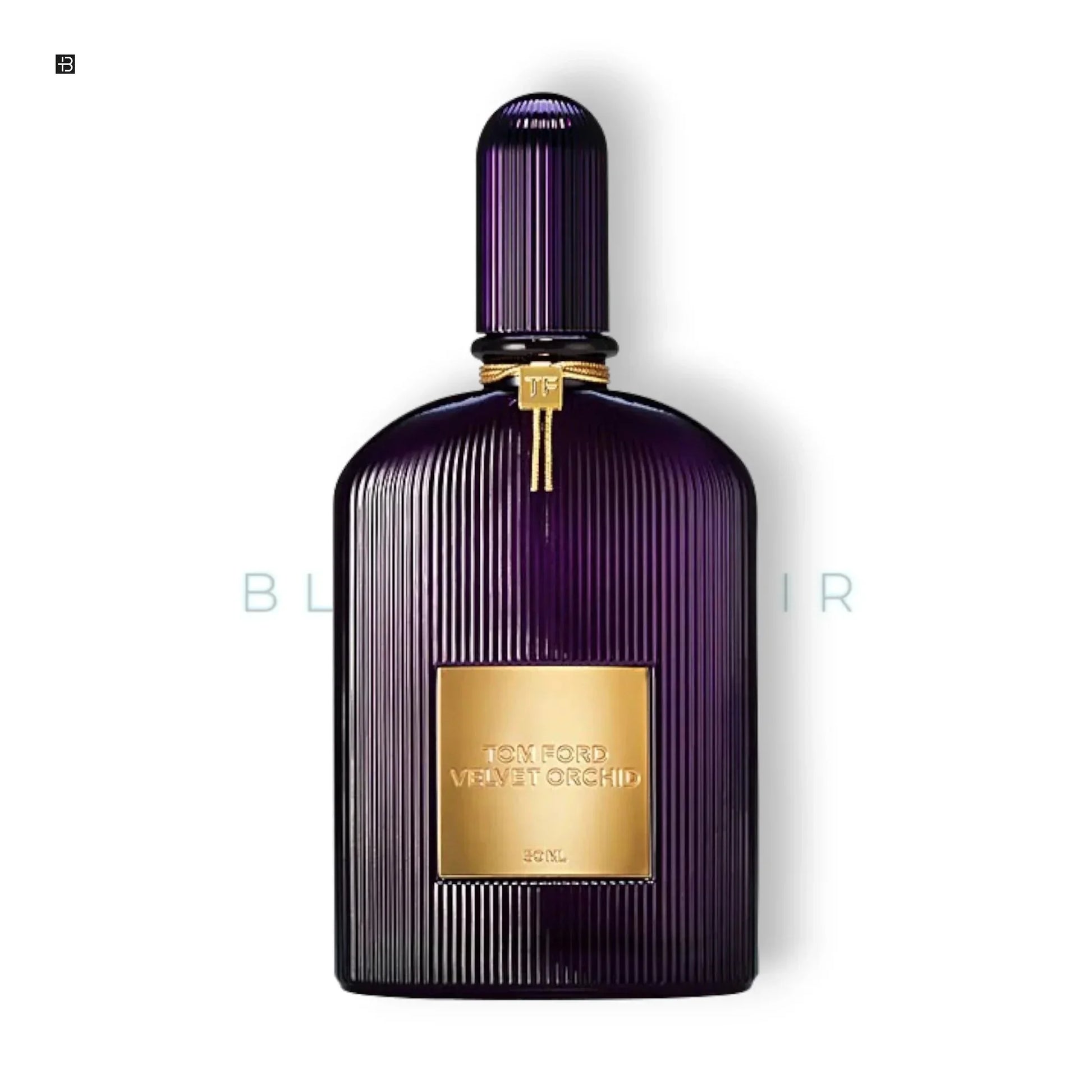 Edles lila Parfumflakon mit goldener Aufschrift, luxuriöses Duftdesign für Damen oder Unisex