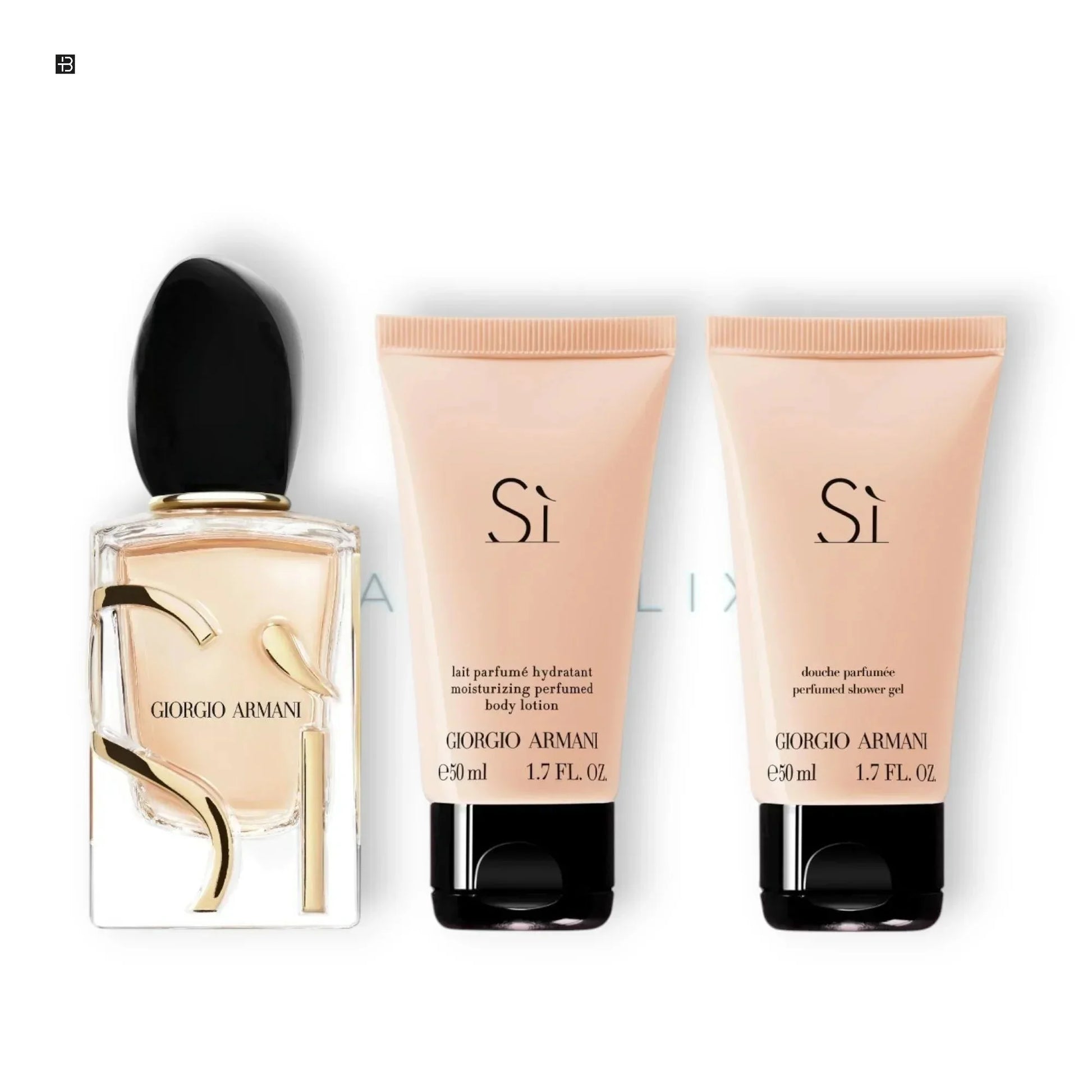 Giorgio Armani Si Damenparfum Set mit Eau de Parfum, Bodylotion und Duschgel