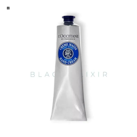 Silbertube Handcreme mit blauem Etikett, Pflege für trockene Haut, Produktfoto auf Weiß