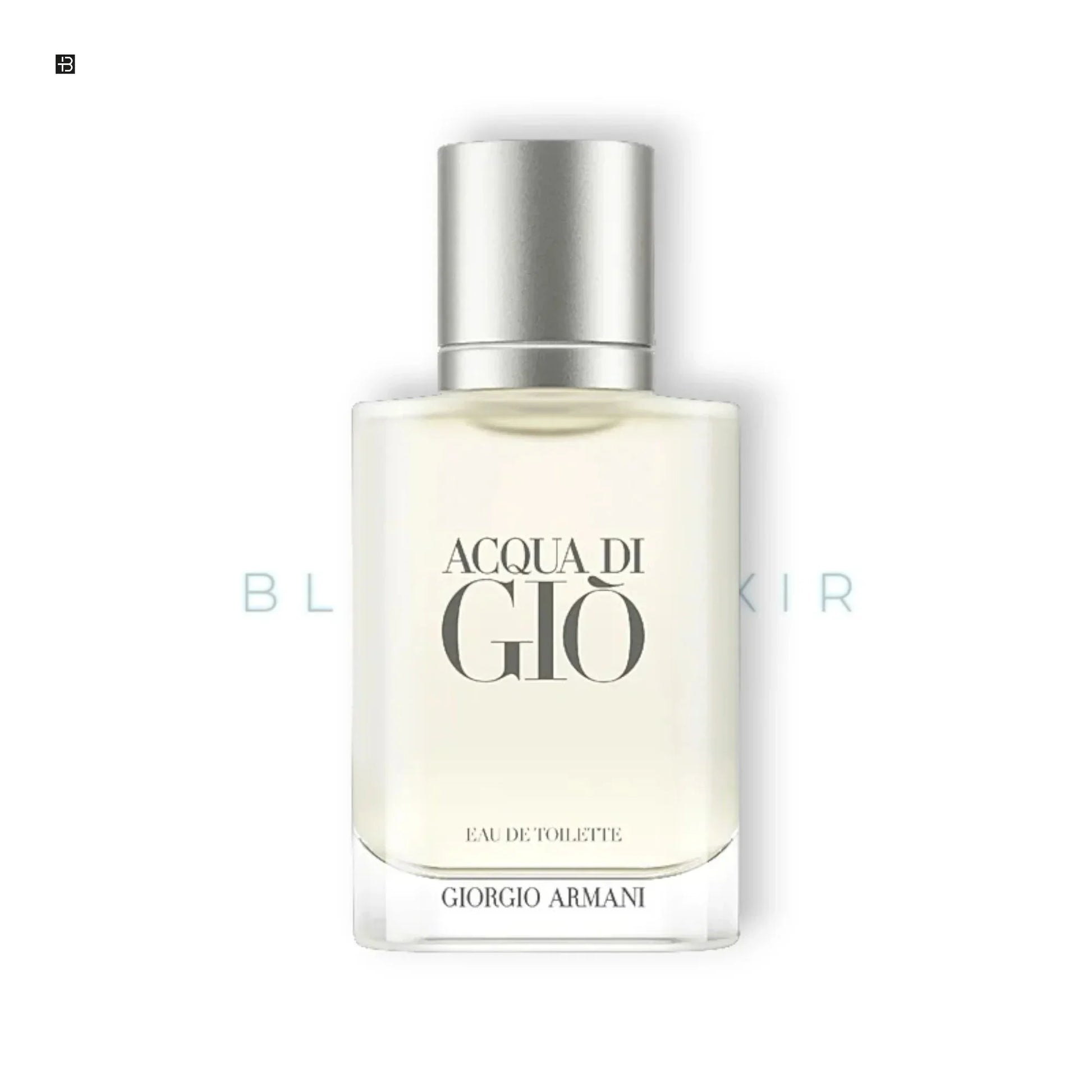Edles Herrenparfum Flakon Acqua di Giò Giorgio Armani, transparent mit silbernem Deckel
