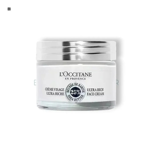 Luxuriöse Gesichtscreme mit 25% Sheabutter in weißem Tiegel mit silbernem Deckel