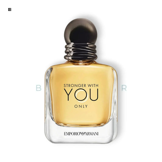 Luxusparfum-Flakon Emporio Armani Stronger With You Only, elegantes Design, goldener Duft
