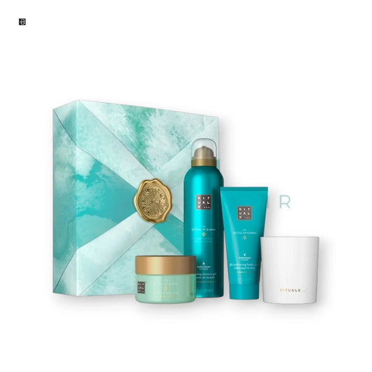 Türkises Rituals Geschenkset mit Duschgel, Körpercreme, Bodylotion und Duftkerze