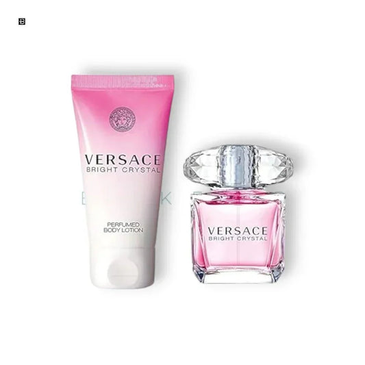 Versace Bright Crystal Damenparfum und Bodylotion Set in Rosa, luxuriöse Duftpflege