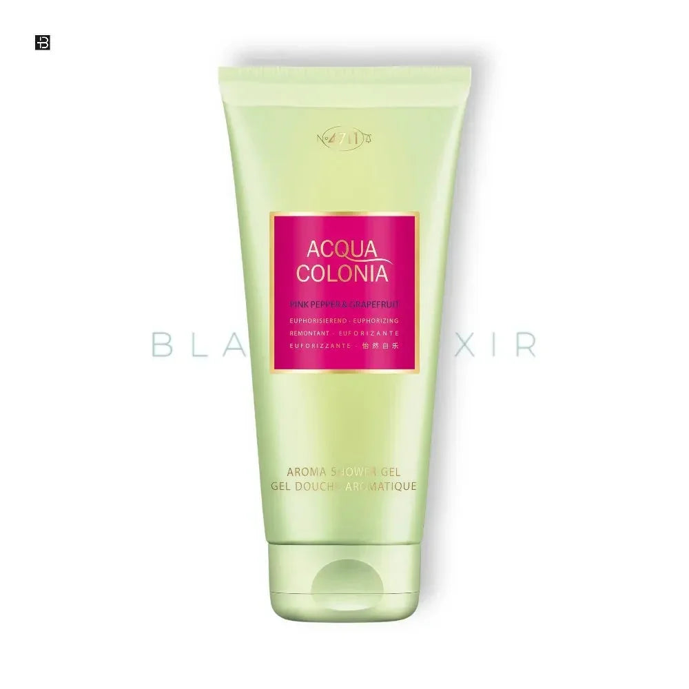 Acqua Colonia Duschgel mit Pink Pepper und Grapefruit, luxuriöse Bodypflege Tube vor weißem Hintergrund