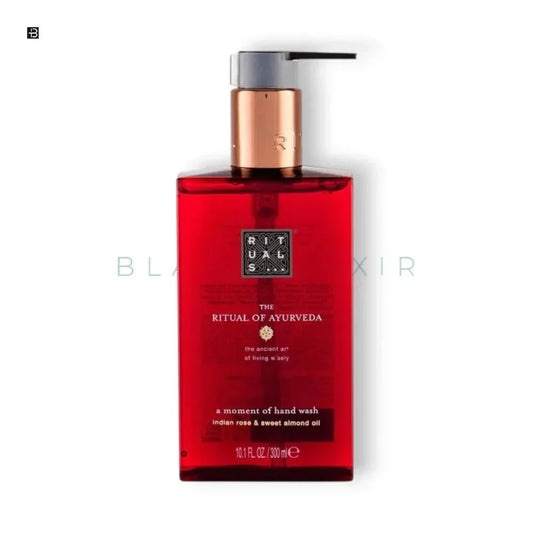 Rotes Luxus Handwaschgel mit Pumpspender, Ritual of Ayurveda, indische Rose, 300ml