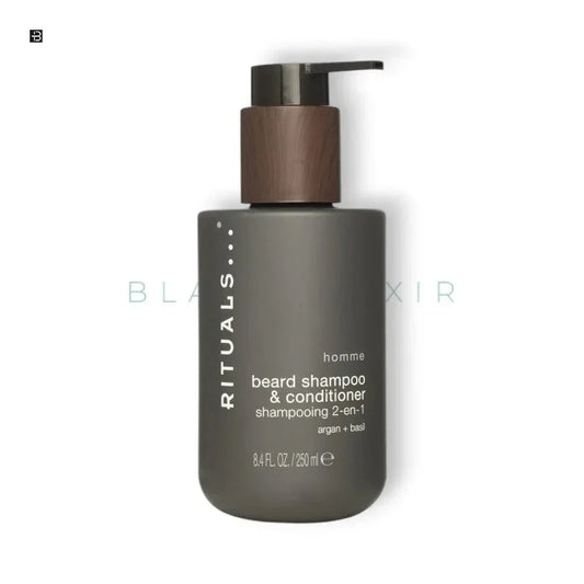 Rituals Homme Bartshampoo und Conditioner 2-in-1 in dunkler Flasche mit Pumpspender, 250 ml