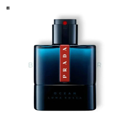 Edler Herrenduft Flakon in Blau mit rotem Etikett, Produktfoto Luxusparfum