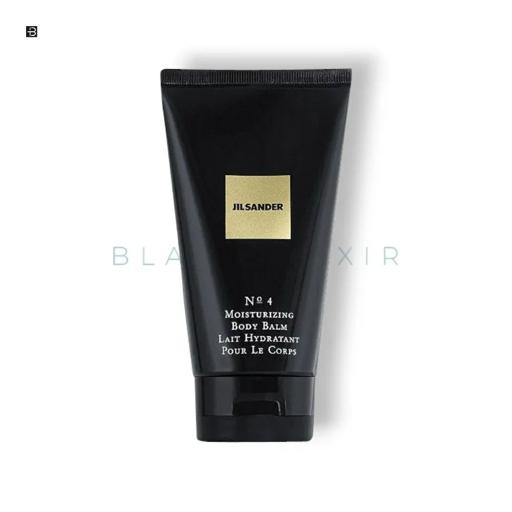 Schwarze Tube Jil Sander No. 4 Moisturizing Body Balm mit goldenem Logo.