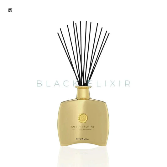 Luxuriöser goldener Raumduft-Diffusor mit schwarzen Stäbchen, Duft Sweet Jasmine