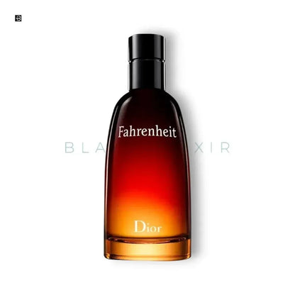 Edles Herrenparfum in rotbrauner Glasflasche mit Aufschrift Fahrenheit und Dior auf weißem Hintergrund