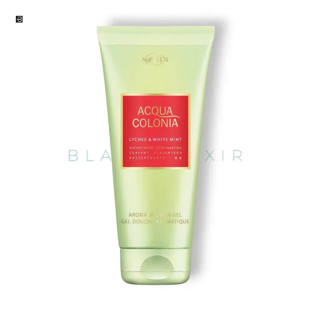 Grüne Tube Acqua Colonia Aroma Duschgel Lychee & White Mint, luxuriöse Körperpflege.