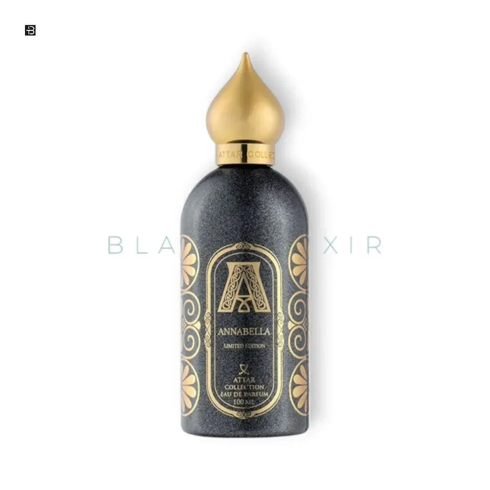 Elegante Parfümflasche Annabella Limited Edition, schwarzes Design mit goldenen Ornamenten, 100ml