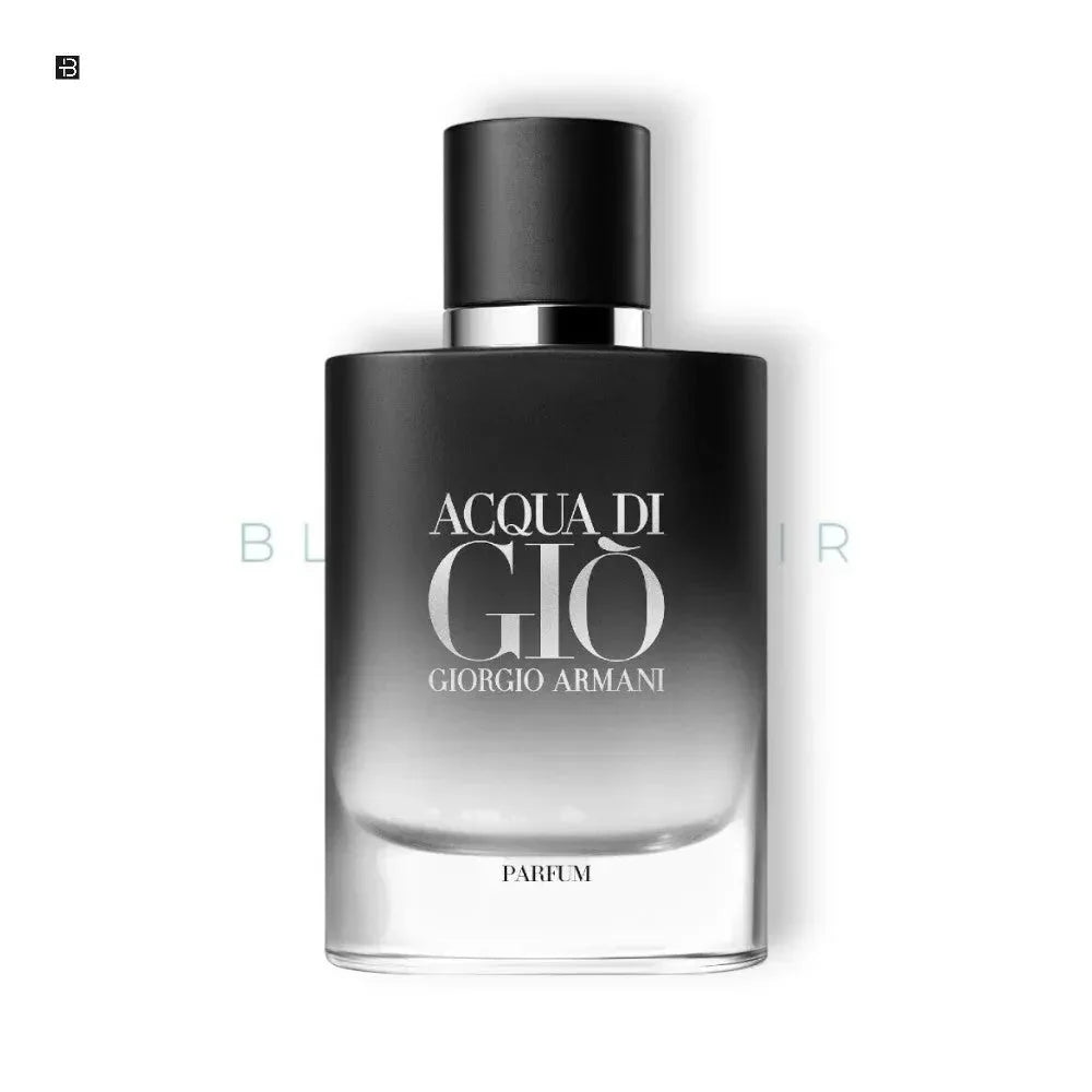 Elegantes Parfumflakon Acqua di Giò Giorgio Armani, schwarzer Farbverlauf, Herrenduft