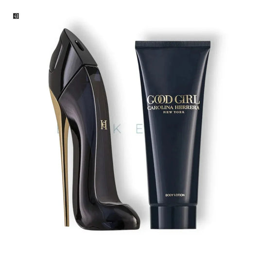 Carolina Herrera Good Girl Parfüm in schwarzer High Heel Flasche und Body Lotion Set