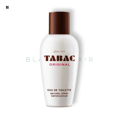Tabac Original Eau de Toilette Flakon mit braunem Deckel auf weißem Hintergrund, Herrenparfum