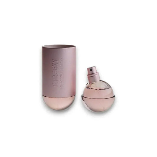 Rosa Parfümflakon und Verpackung, elegantes Damenparfum auf weißem Hintergrund